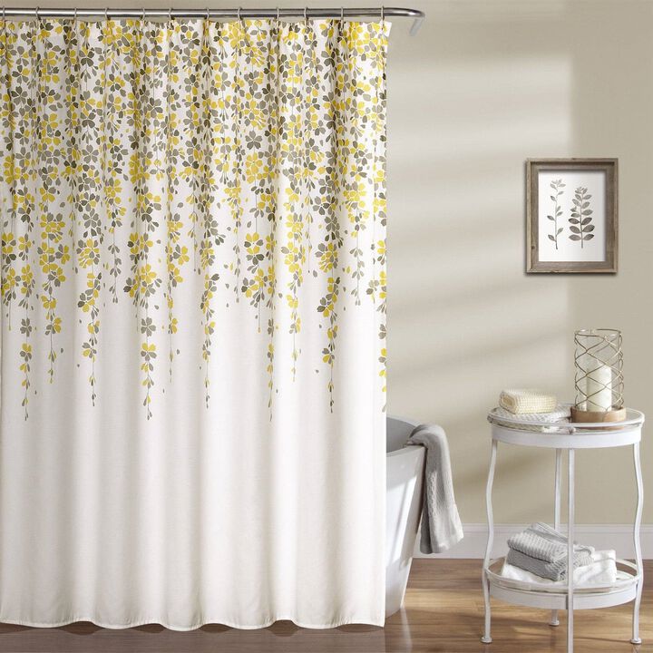 Modern Floral Vines Shower Curtain – Elegant Flower Print, Quick-Dry & Easy to Maintain