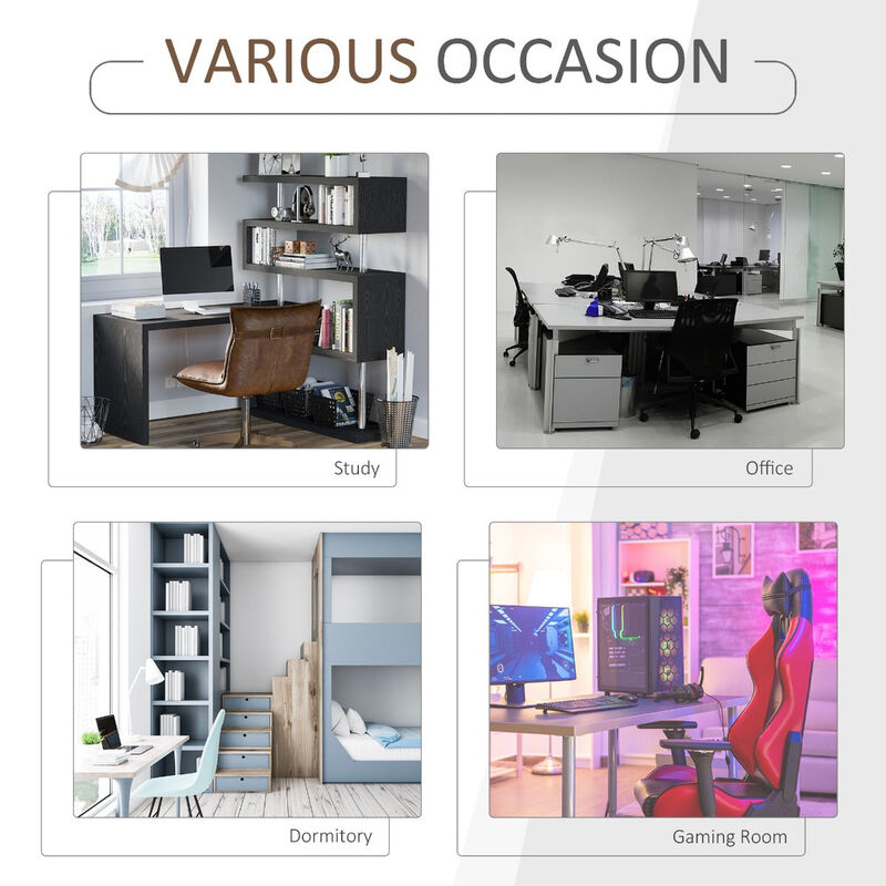 Multifunctional Workspace: 94" L-Shaped Rotating Desk with Display Shelves image number 5