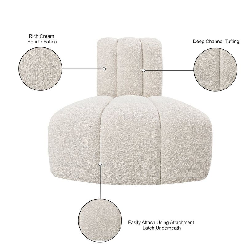 Meridian Furniture Arc Black Boucle Fabric Reverse Corner