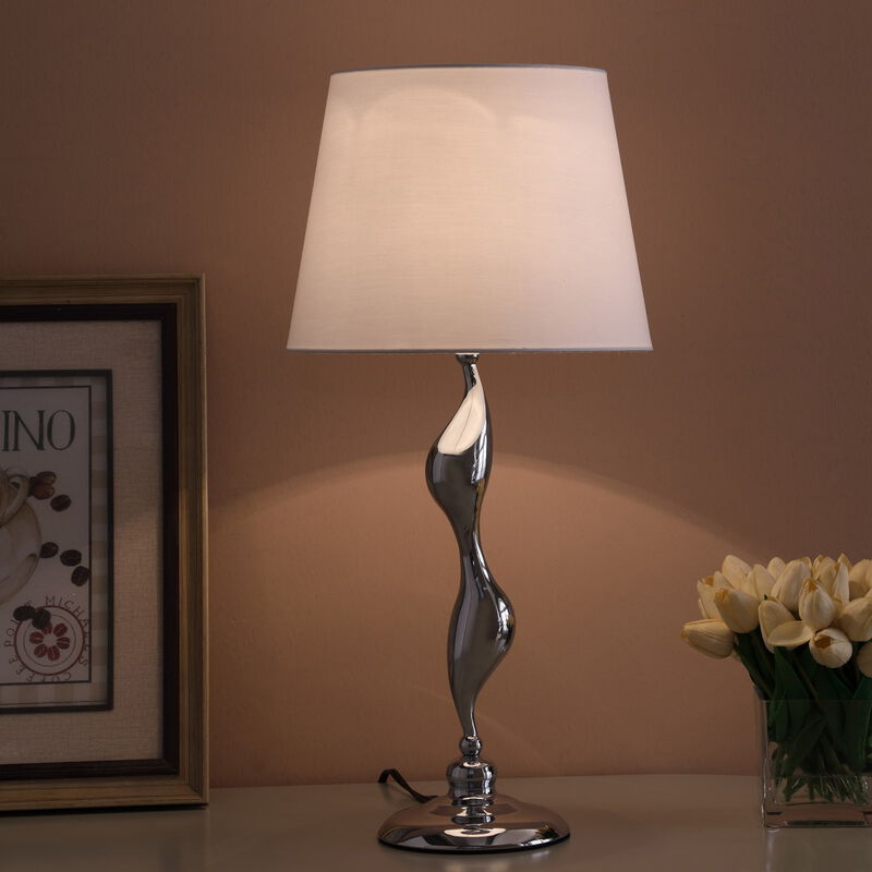Streamdale 24-Inch Art Deco Silhouette Silver Table Lamp