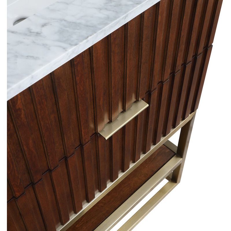 Meridian Furniture Monad Walnut Bathroom Vanity