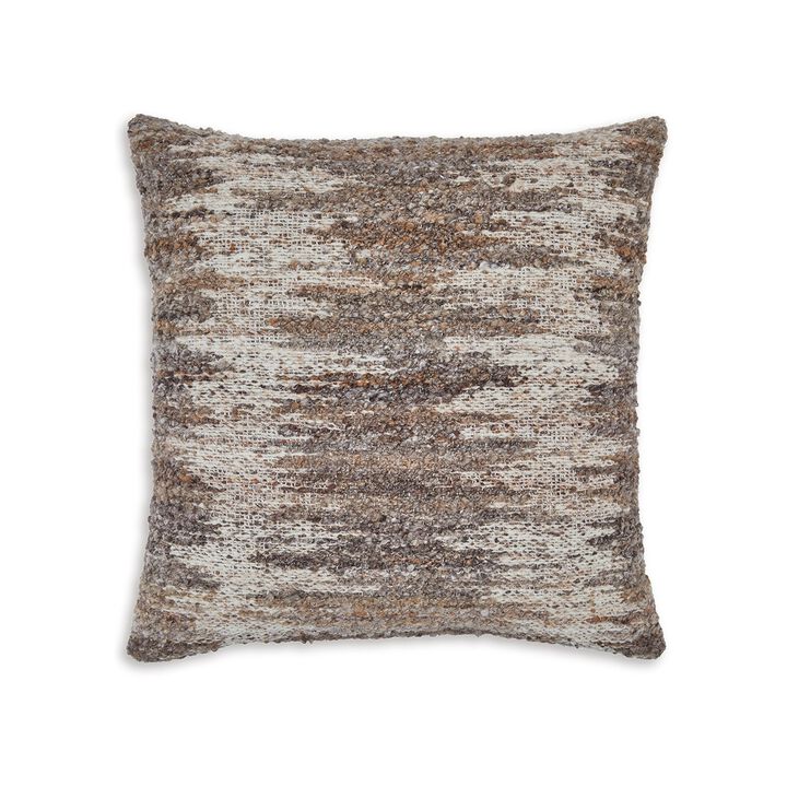 Nely 22 Inch Accent Pillow Set of 4, Handwoven Abstract Design, Ivory Brown - Benzara