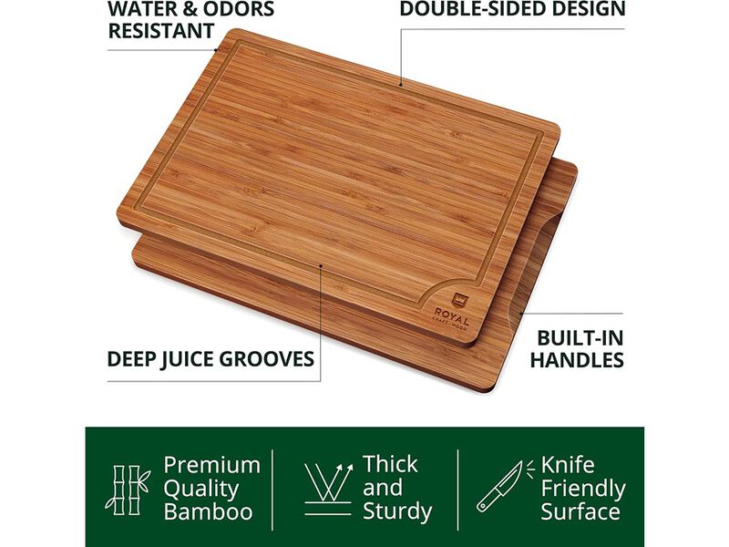ROYAL CRAFT WOOD Wooden Cutting Boards for Kitchen Meal Prep & Serving