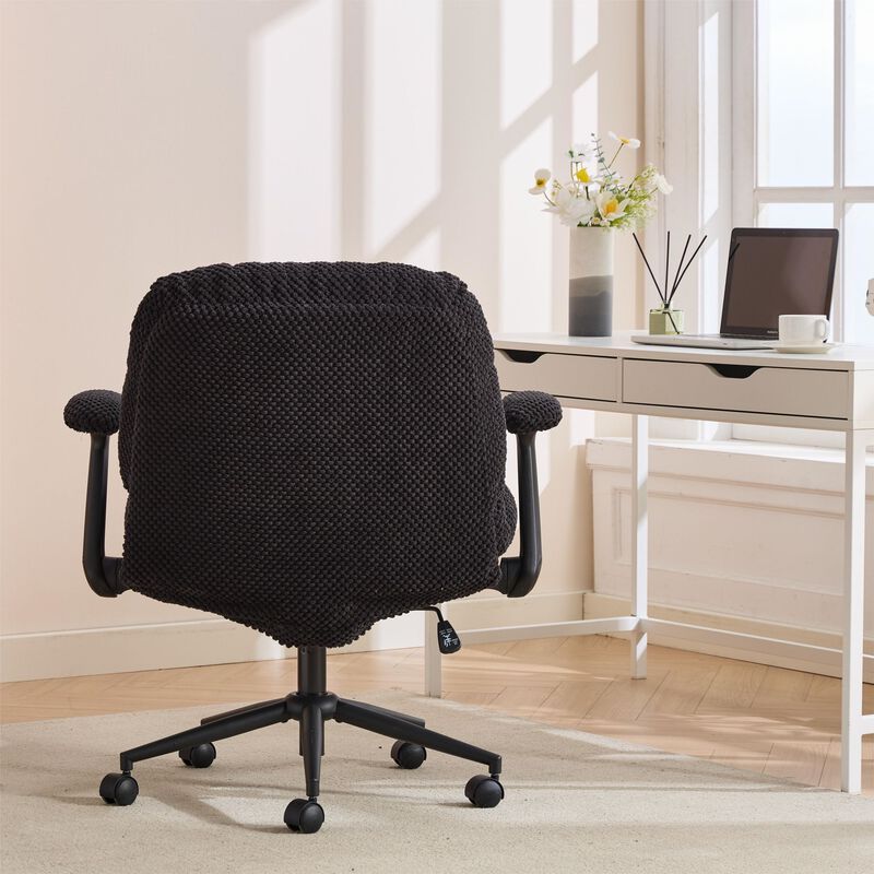 Cross Legged Office Chair with Flip-Up Arms, Adjustable Height Swivel Desk Chair image number 5