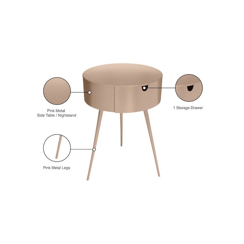 Meridian Furniture Bali Pink Night Stand