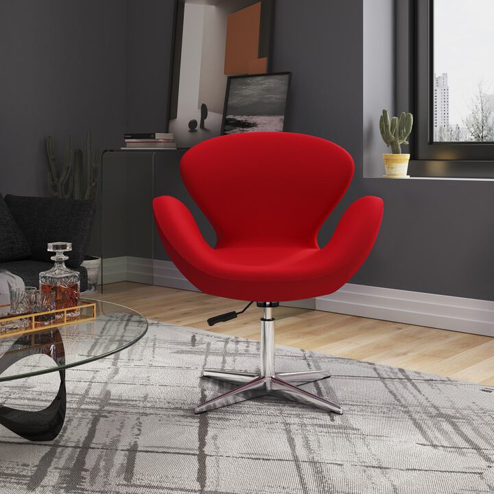 Raspberry Swivel Accent Chair in Red