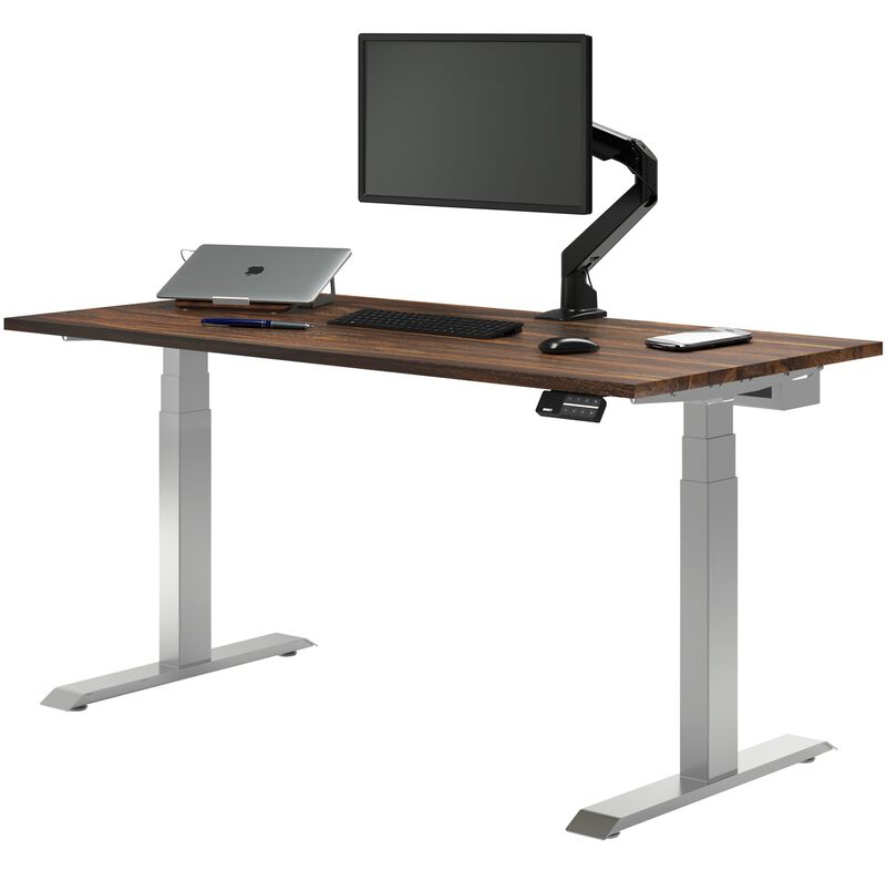 Desky Dual Hardwood Sit Stand Desk image number 0