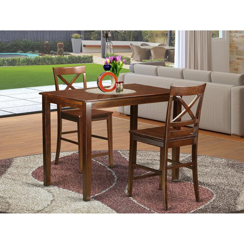 East West Furniture 3  Pc  Dining  counter  height  set-  high  Table  and  2  Dining  Chairs.