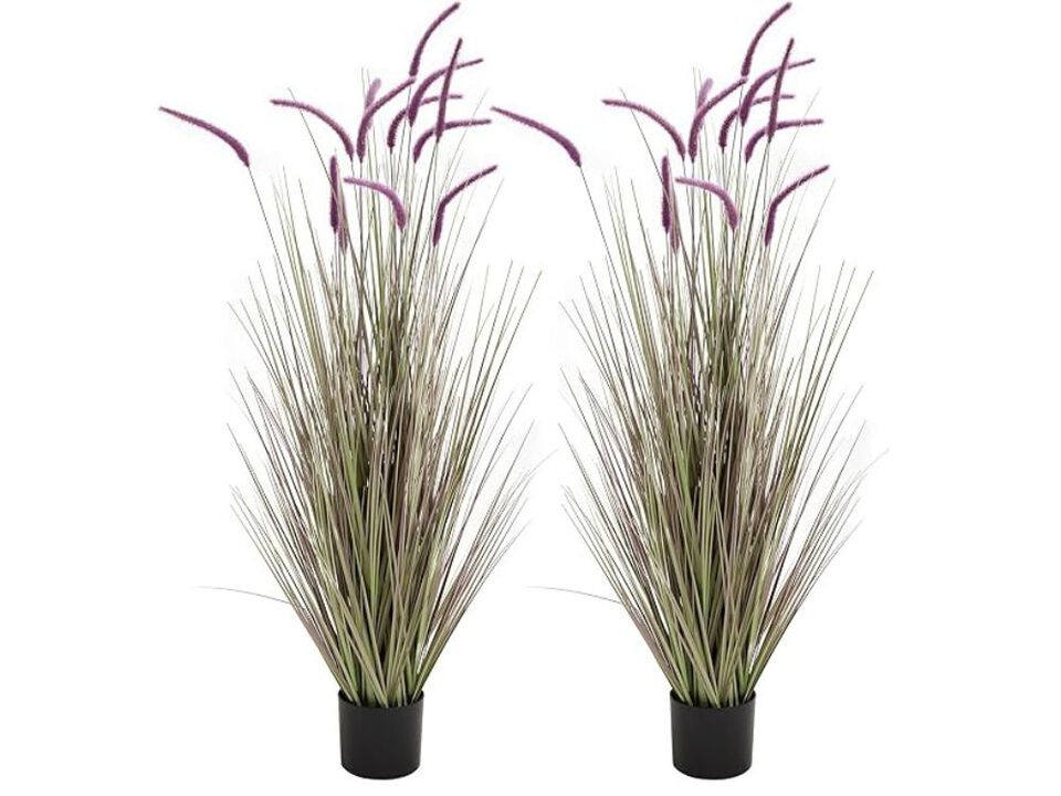 2 Pack Purple Artificial Greenery Plants Outdoor Wedding Centerpiece Decor