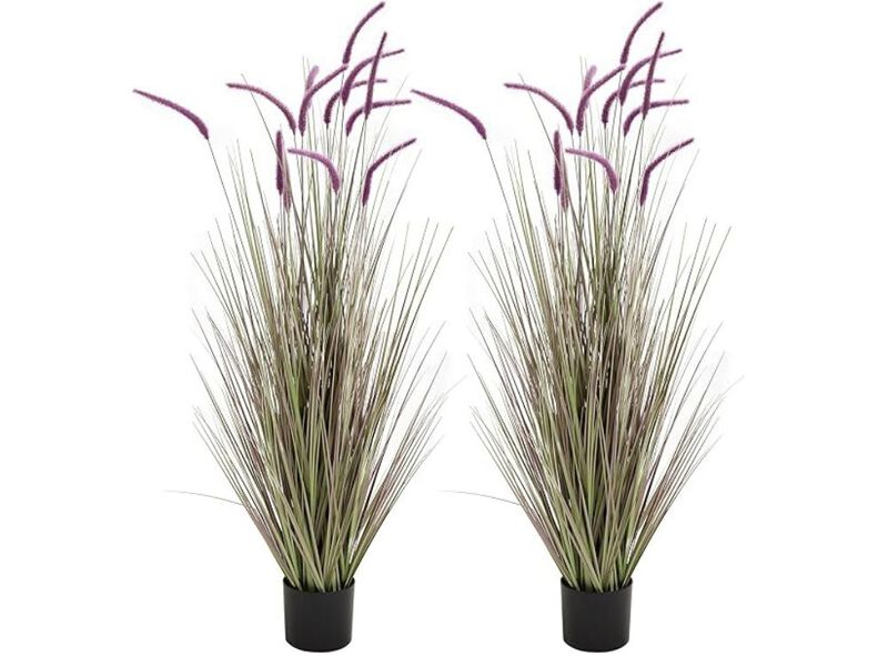 2 Pack Purple Artificial Greenery Plants Outdoor Wedding Centerpiece Decor image number 0