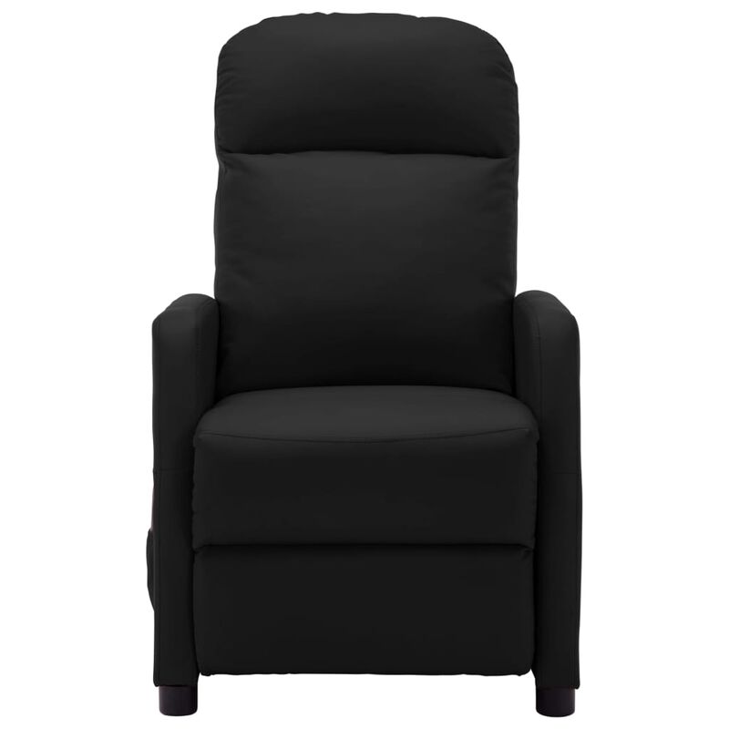 Massage Recliner Black Faux Leather