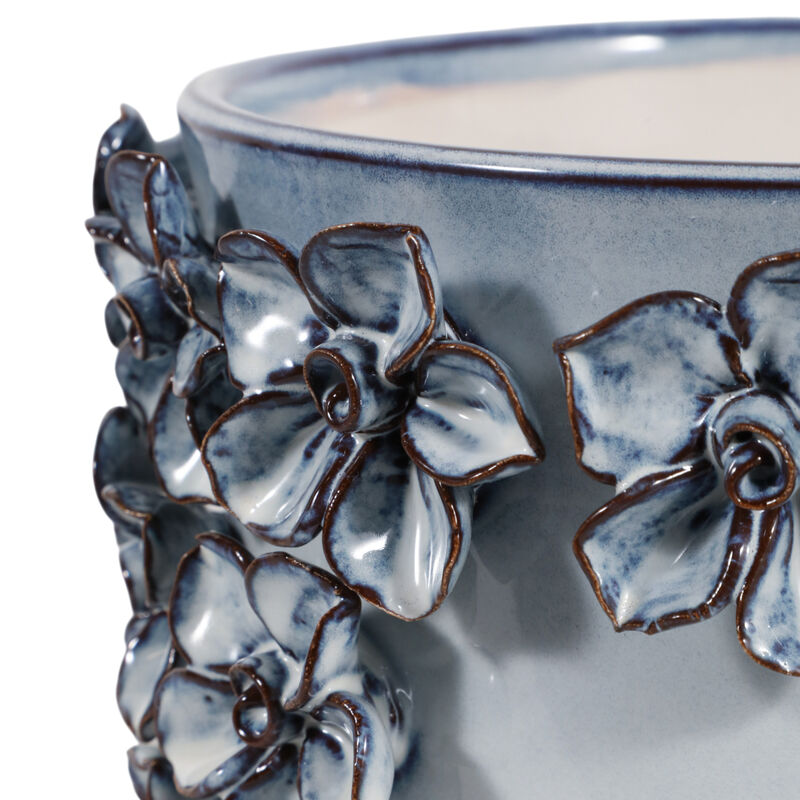 8" Floral Applique Planter image number 5