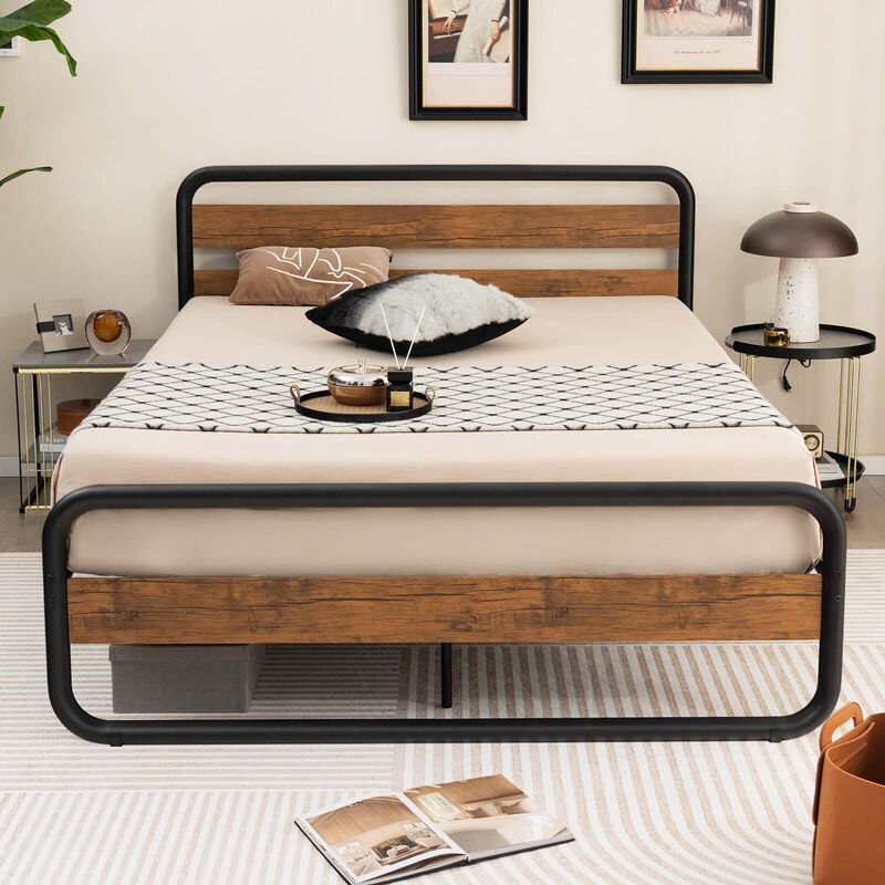 Arc Platform Bed with Headboard and Footboard