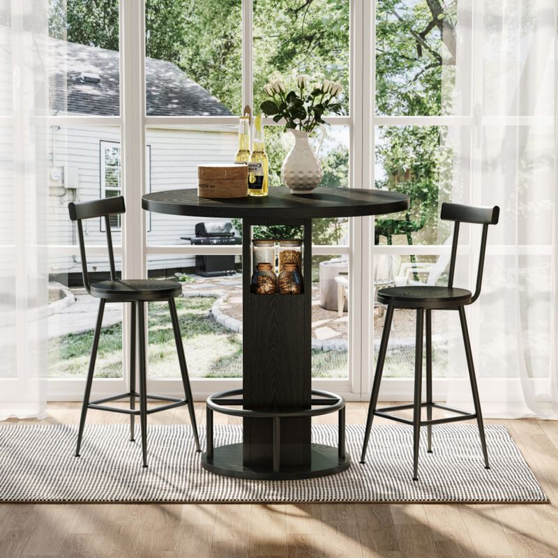 Naxvel 3‑Piece Bar Table and Stool Set image number 3