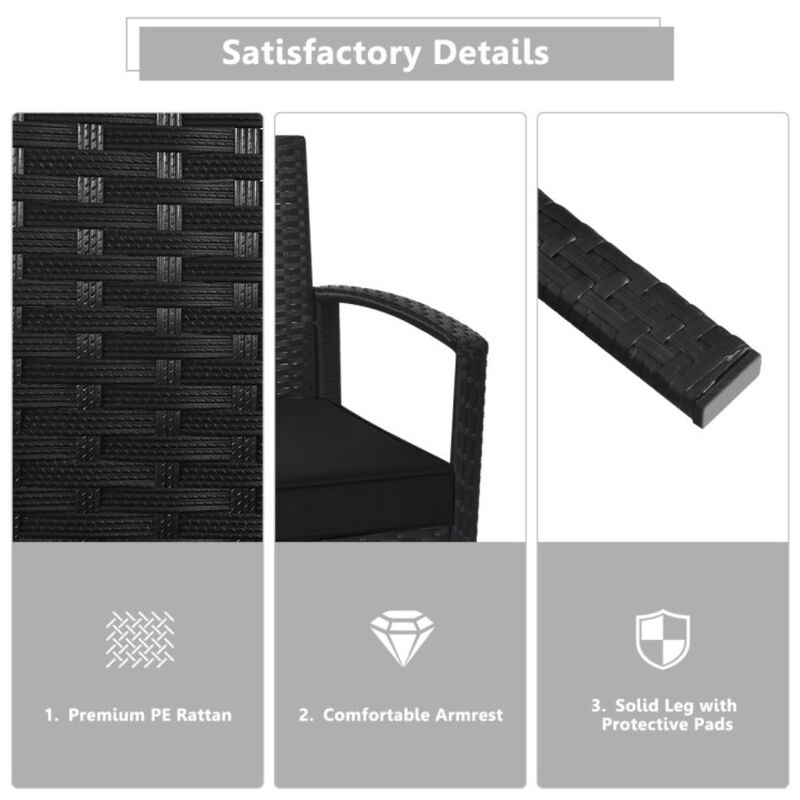 Hivvago 4 Pieces Patio Rattan Cushioned Furniture Set