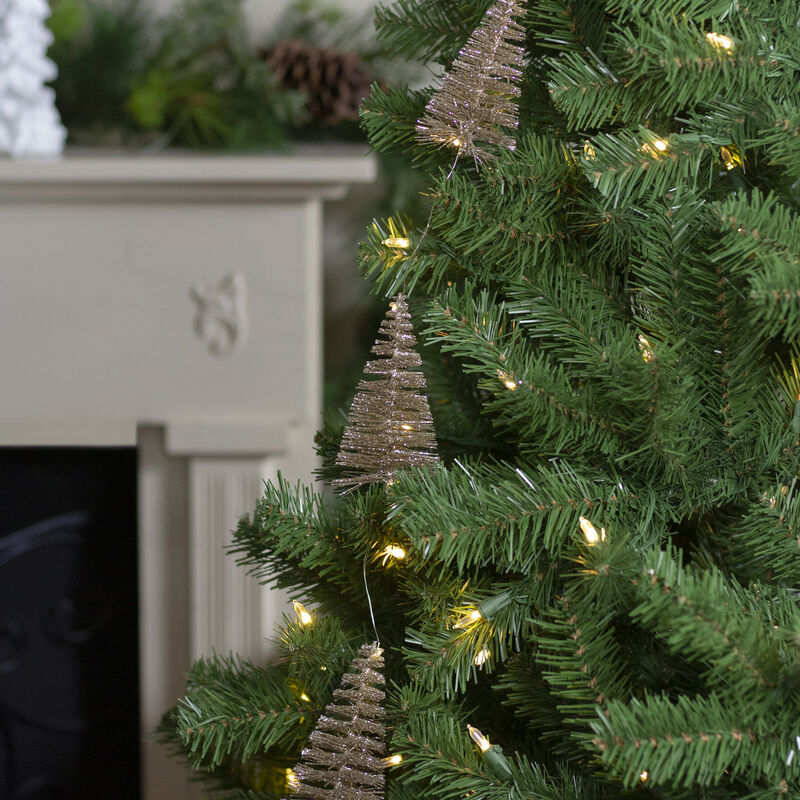 6.75' LED Lighted B/O Gold Mini Sisal Tree Christmas Garland - Warm White Lights