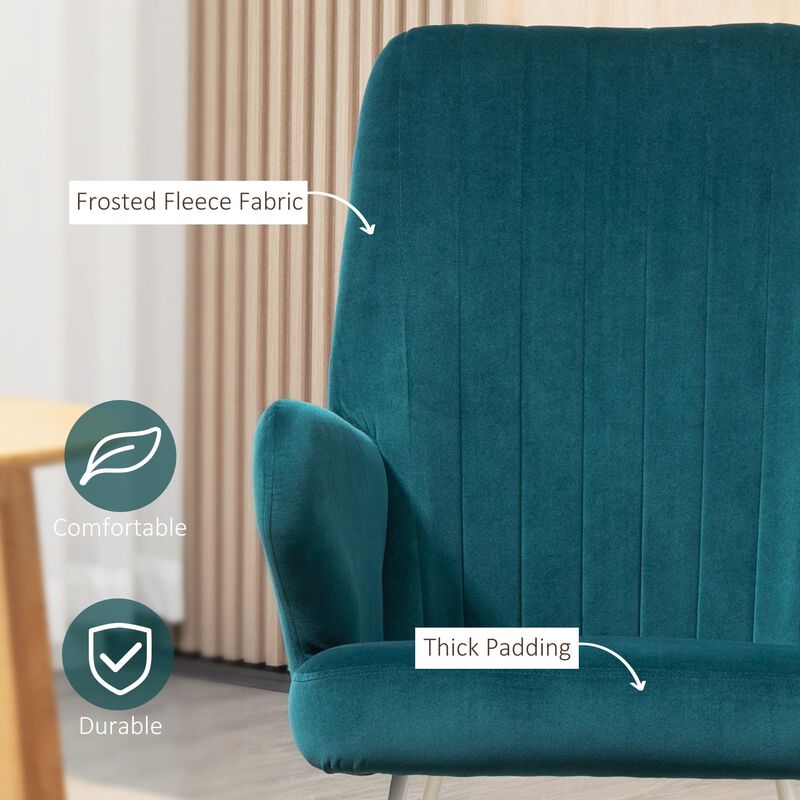 Blue Living Room Rocker: Upholstered Wingback Glider Chair