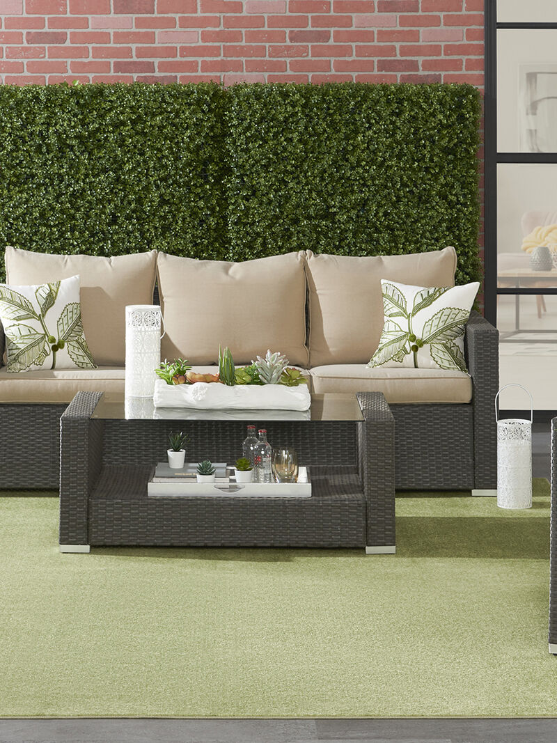 Nourison Essentials NRE01 Green 7' x 10' Rug image number 1