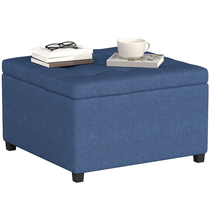 Hivvago Button Tufted Round Ottoman with Storage