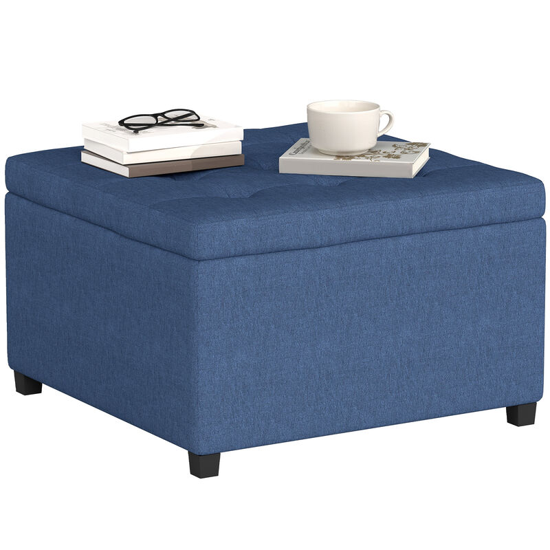 Hivvago Button Tufted Round Ottoman with Storage image number 0