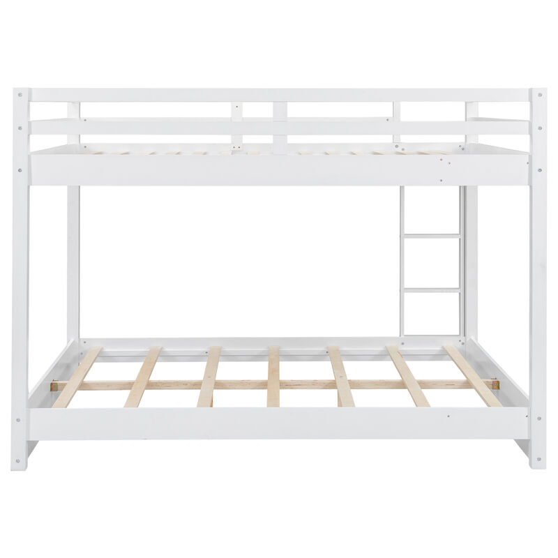 Merax Wood Queen Size Bunk Bed with Ladder and Trundle