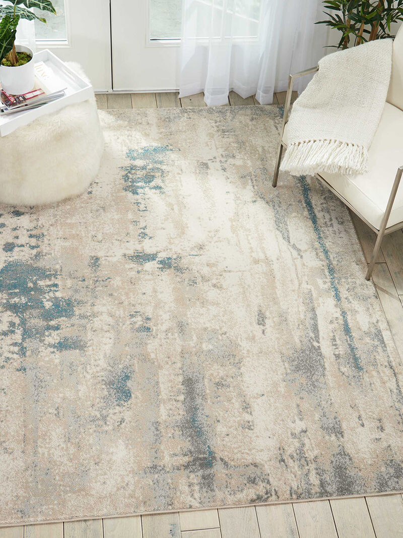 Maxell MAE17 Ivory/Teal 3'10" x 5'10" Rug