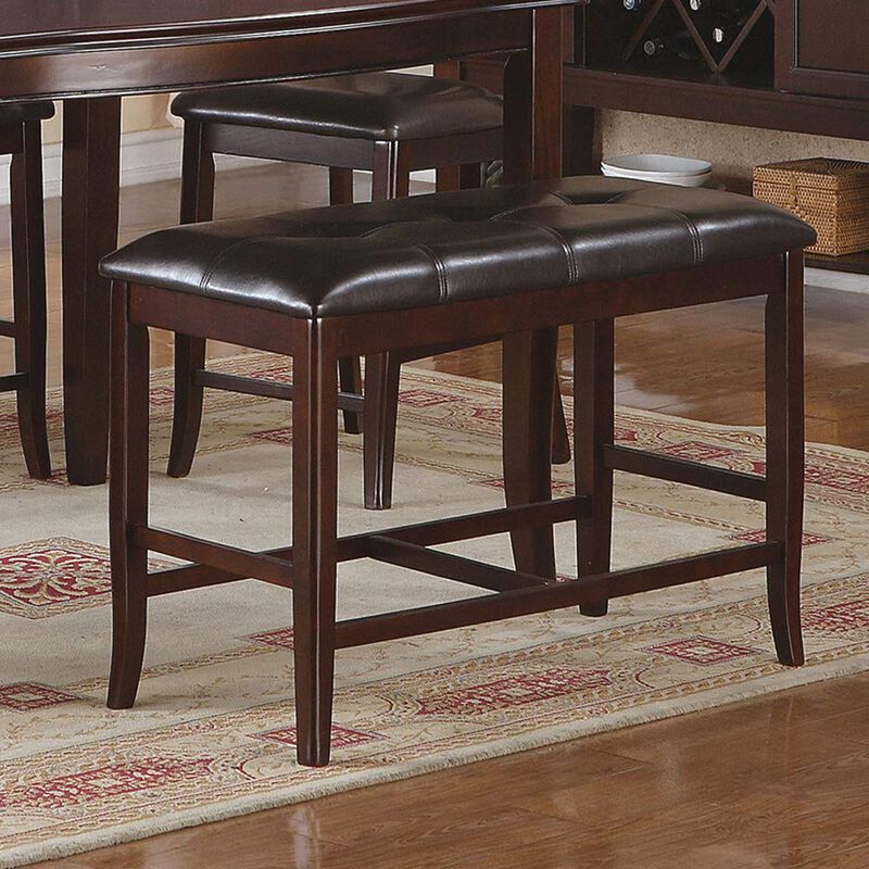 Streamdale Brown Faux Leather Counter Height Bench