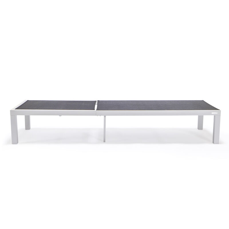 LeisureMod Marlin Poolside Outdoor Patio Lawn and Garden Modern Powder Coated Aluminum Frame Suntan Sling Chaise Lounge Chair, Set of 2