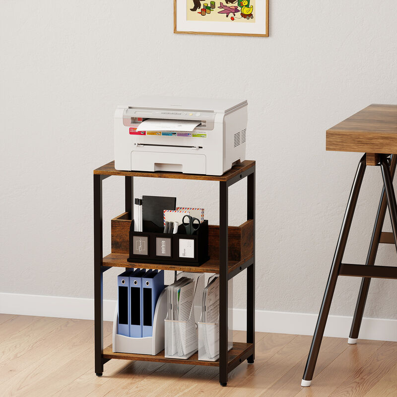 Modern End Table with Charging Station and Open Storage Shelves image number 5