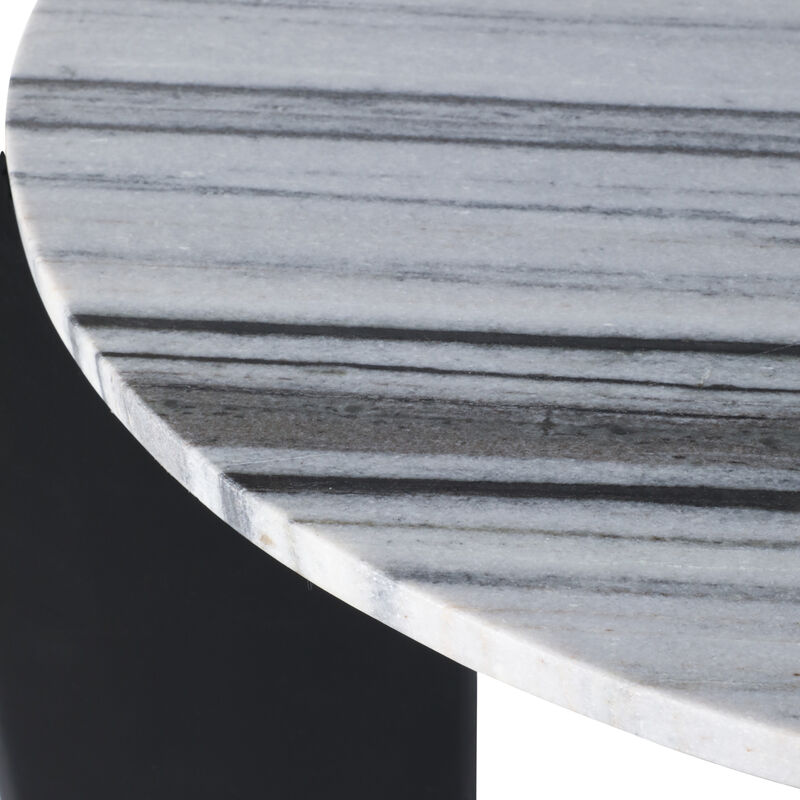 32x17 Panda Marble Coffee Table, Blk/wht image number 5
