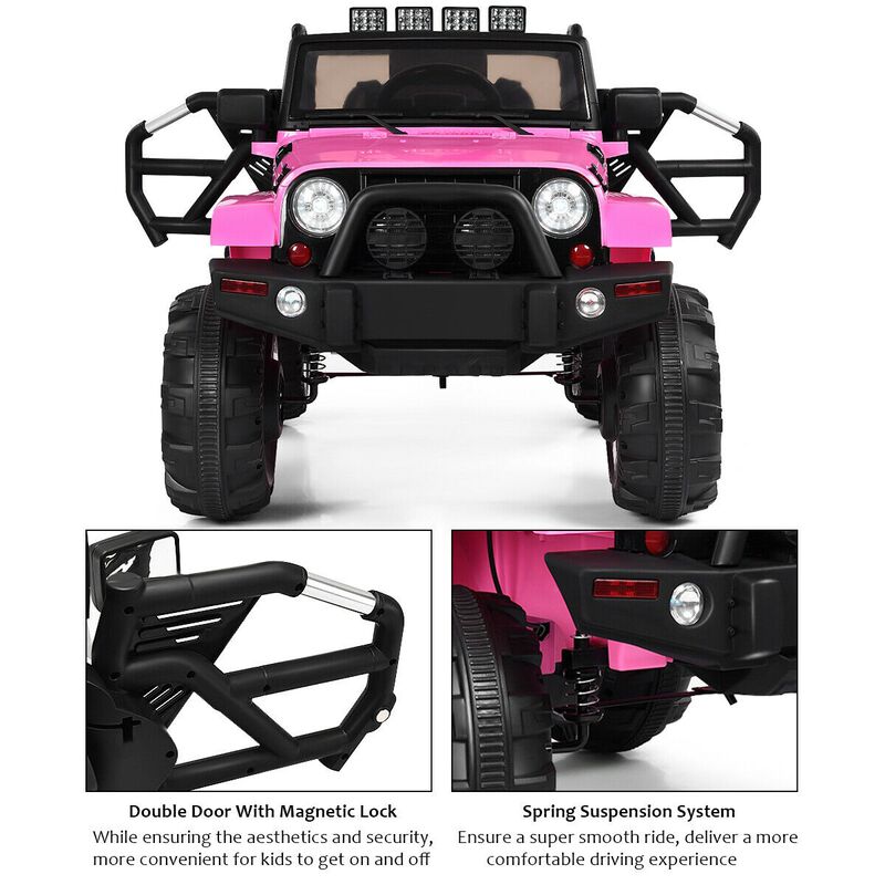 12V Kids Electric Ride-On Truck with Parental Remote and LED Headlights image number 3