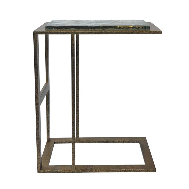 Carolina Chair & Table Castella C-End Table - Antique Brass