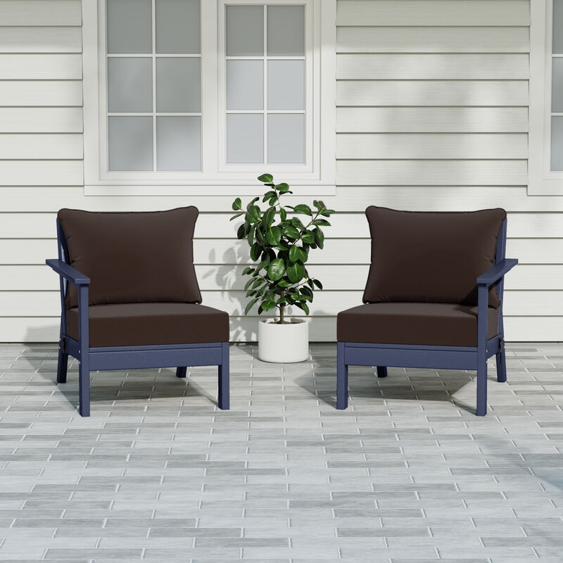 WestinTrends Outdoor Patio HDPE Loveseat Sofa with Patio Cushions
