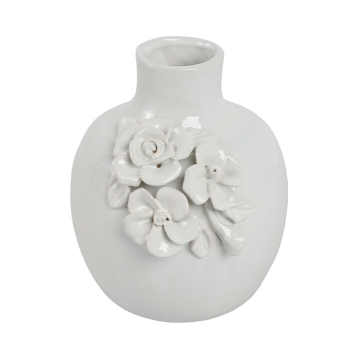 6x5" Rose Applique Bud Vase