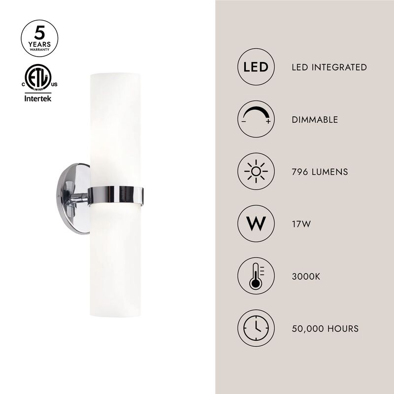 Milano 15-in Dimmable LED Wall Sconce image number 2