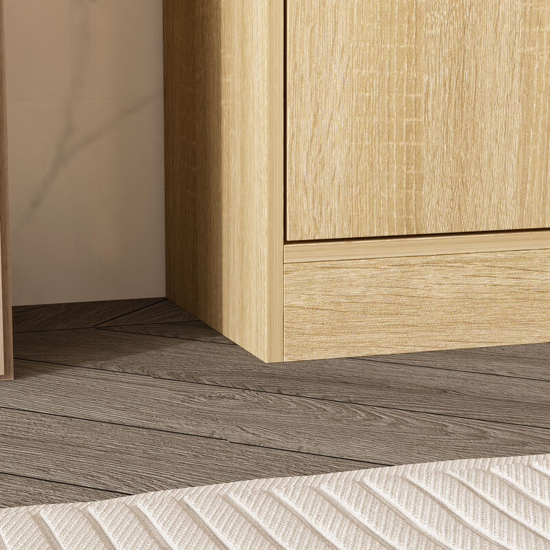 FUFU&GAGA Modern 12-Shelf Wooden Bookcase with 6 Doors, Brown Textured Finish (70.9''W x 12''D x 78.7''H) image number 7