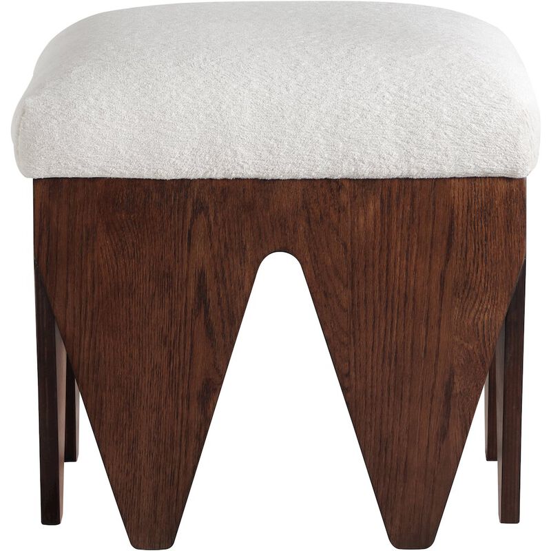 Meridian Furniture Altair Cream Velour Fur Fabric Bench
