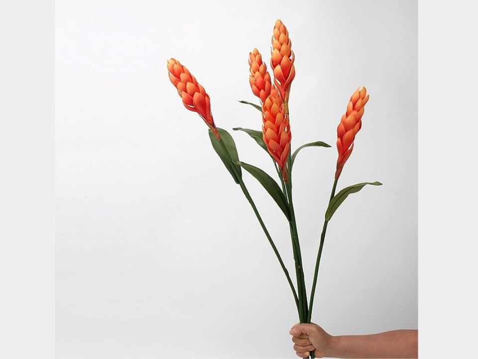 2 Piece Orange Artificial Lily Flower Stems Wedding Centerpiece Decor