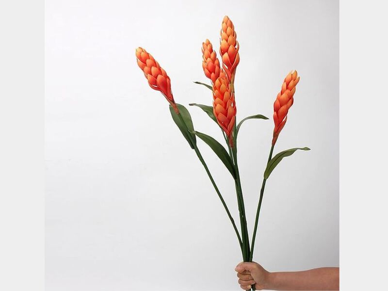 2 Piece Orange Artificial Lily Flower Stems Wedding Centerpiece Decor image number 1