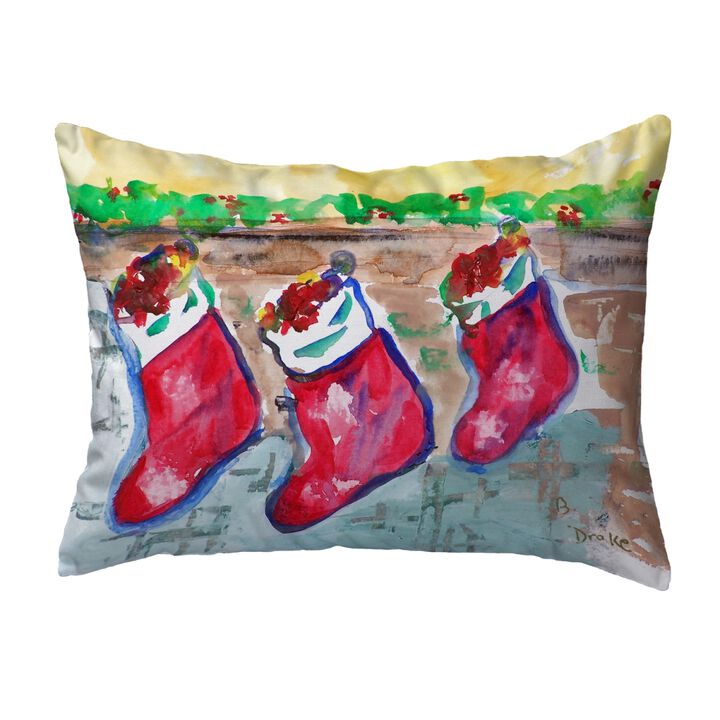 Betsy Drake  11 x 14 in. Christmas Stockings Small No-Cord Pillow