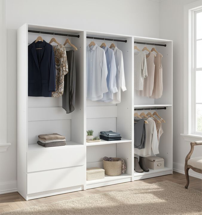 Prosper White Freestanding Walk in Wood Closet System