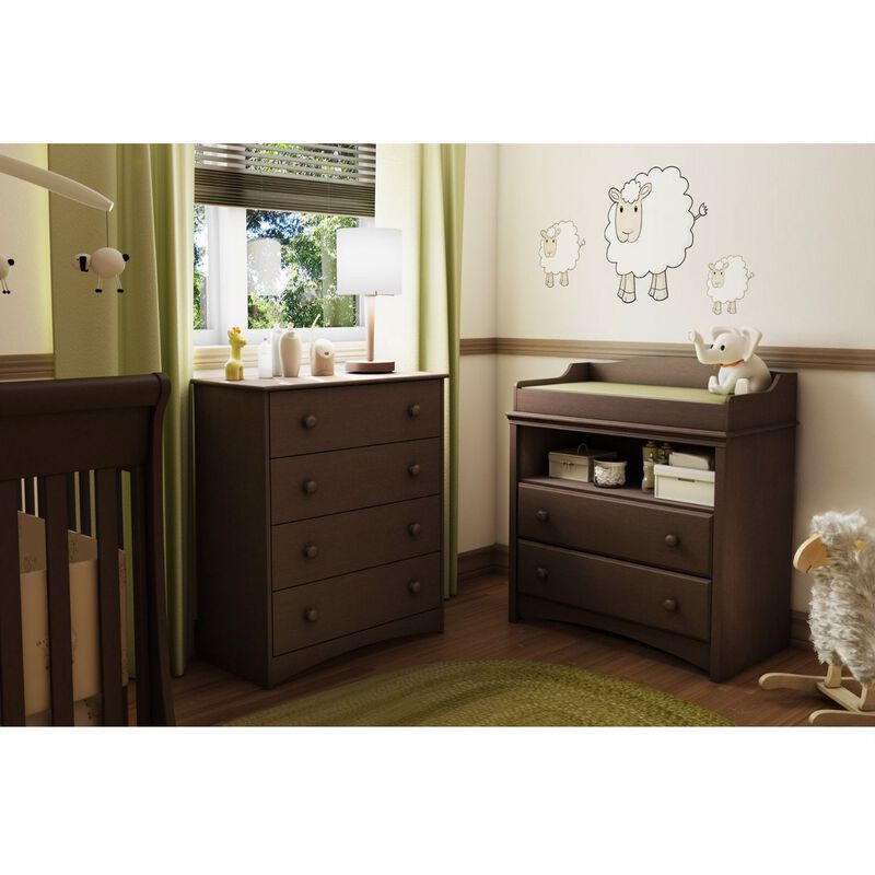 Hivvago Baby Furniture 2 Drawer Diaper Changing Table in Espresso