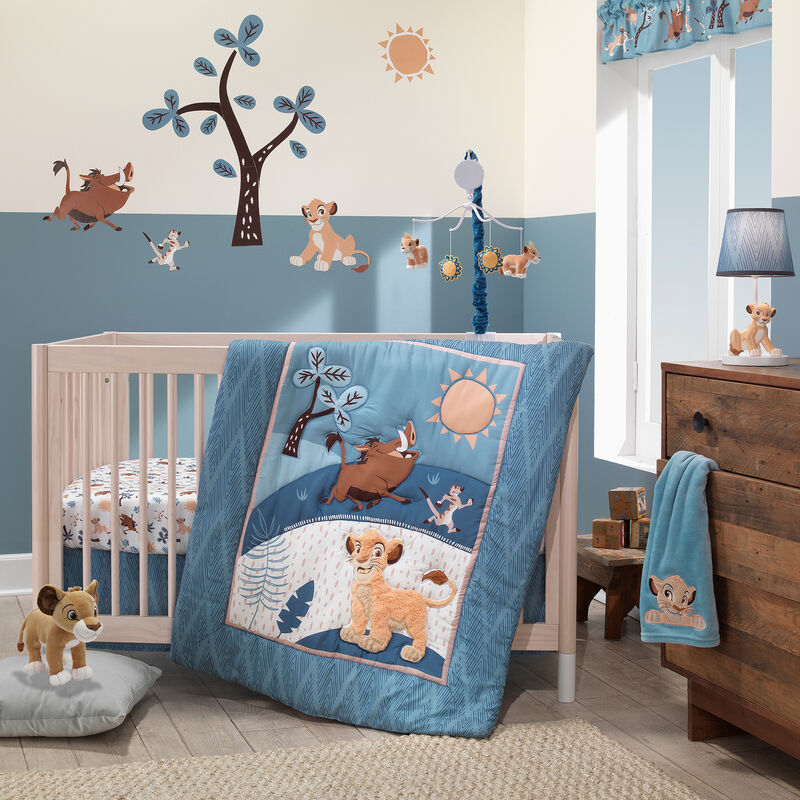 Disney Baby Lion King Adventure Baby Blanket  by  Lambs & Ivy - Blue, Brown