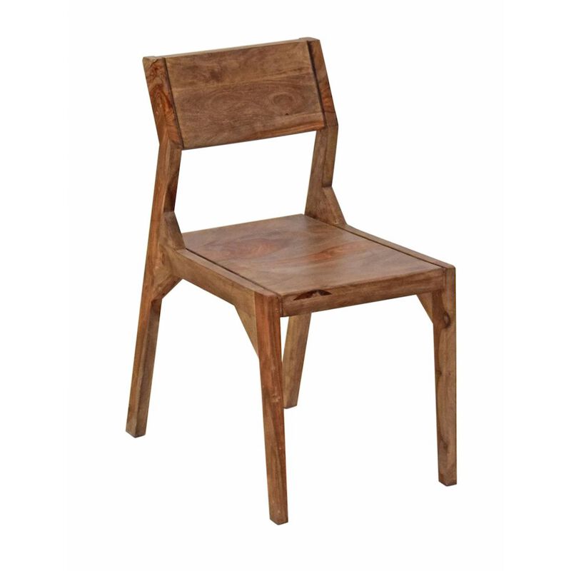 World Interiors Acres Arlo Wood Dining Chair with Slanted Back in Brownstone image number 1