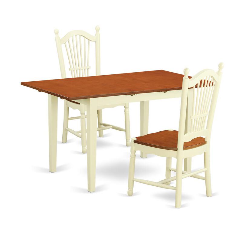 3 Pc Dinette set-Dining Table and 2 Kitchen Dining Chairs