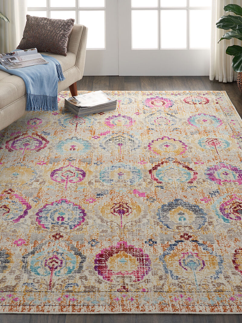 Vintage Kashan VKA04 Ivory/Multicolor 4' x Round Rug