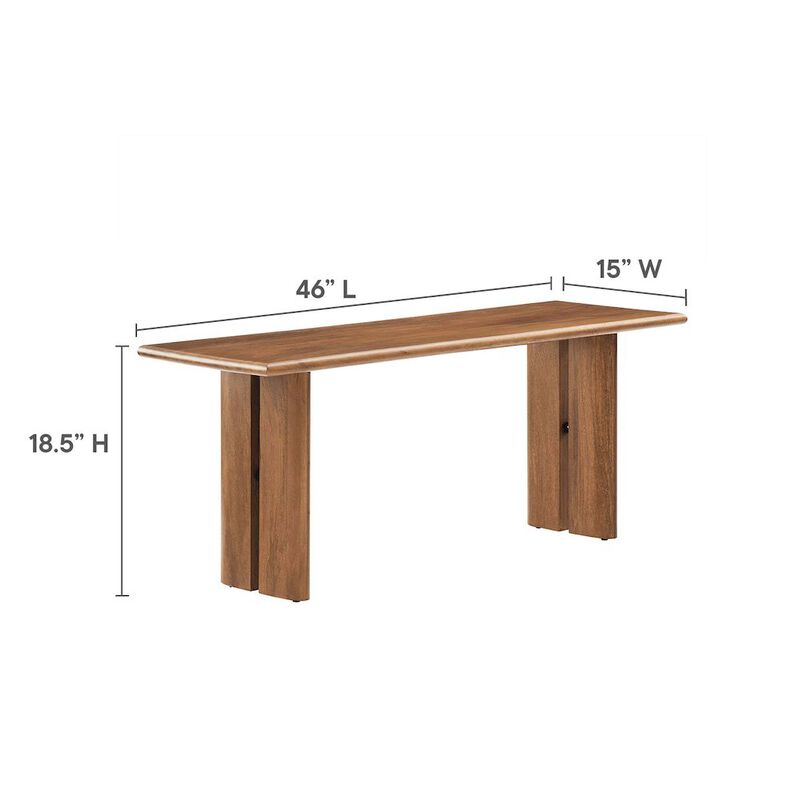 Modway Amistad 60 Wood Dining Table and Bench Set