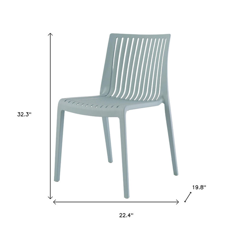 HomeRoots Set of Two Baby Blue Heavy Duty Plastic Outdoor Stacking Accent Chairs image number 4