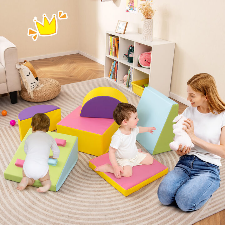 Soft Play Climbing Blocks Set with Hook and Loop &ndash; 6 Pieces