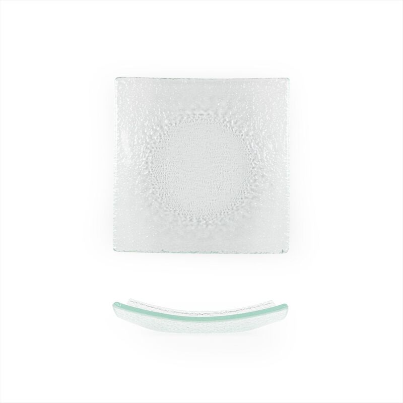 Turgla Fusion Glass 5.75" x 5.75" Square Clear Glass Plate (Set of 4) image number 4